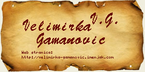 Velimirka Gamanović vizit kartica